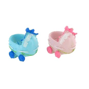Cake Topper Nascita - Passeggino - Rosa/Blu (2 pz.)
