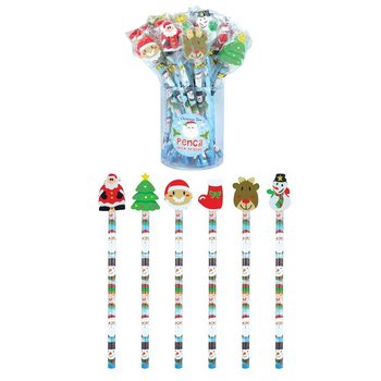 SET MATITE NATALIZIE CON GOMMA FIGURINA (24 pz.)
