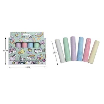 6 Pezzi Gessetti Giganti da Lavagna e Asfalto - Modello: Unicorno (12 pz.)