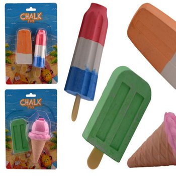 2 Gessetti da Marciapiede Grandi a Forma di Gelato (12 pz.)