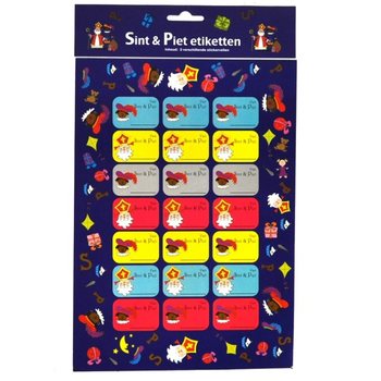 3 FOGLI - ETICHETTE REGALO SINTERKLAAS (12 pz.)