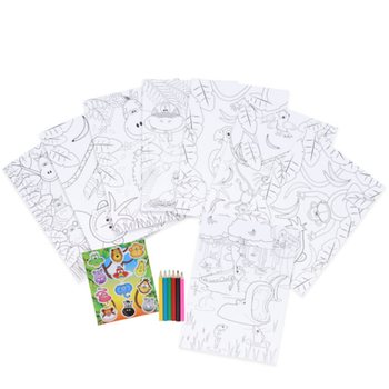 GRANDE SET DA COLORARE - MODELLO: ANIMALI DELLA GIUNGLA - 22x30x1 CM (12 pz)