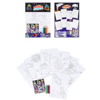 SET COLORARE GRANDE - MODELLO: SUPEREROI - Dim. 22x30x1 CM (12 pz.)
