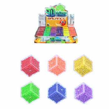 GIOCO DI PAZIENZA CUBO LABIRINTO CON BIGLIA IN DISPLAY (24 pz.)