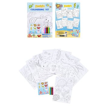 GRANDE SET DA COLORARE - MODELLO: SEA LIFE - Dim 22x30x1 CM (12 pz.)