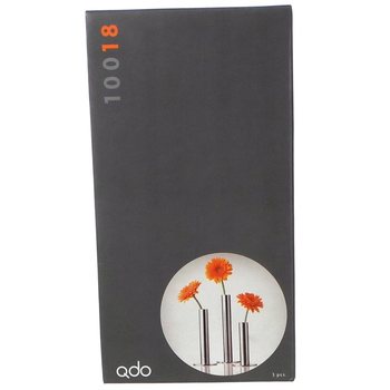 QDO - Vasi in Acciaio Inox per 1 Fiore, Set di 3 (1 set)