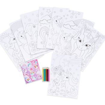 SET DA COLORARE GRANDE UNICORNO - 22x30x1 CM (12 pz.)