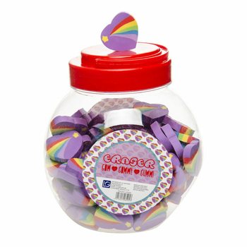 Gomma da Cancellare Cuore Arcobaleno in Barattolo (100 pz.)