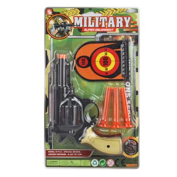 Set Pistola Militare con 3 Frecce a Ventosa e Bersagli (6 pezzi)