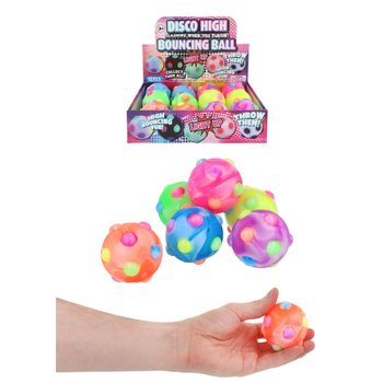 Pallina Rimbalzante Luminosa Disco - 6cm - Display 12 pz.