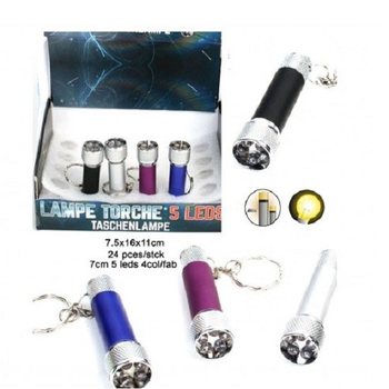 Portachiavi Torcia 5 LED in Display (24 pz.)