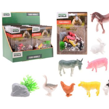 ANIMAL WORLD - Set Animali della Fattoria 12 Pezzi - Display (12 pz)