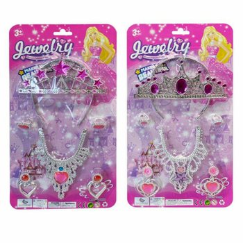 SET BELLEZZA PRINCIPESSA CON TIARA, ORECCHINI, COLLANA E ANELLI