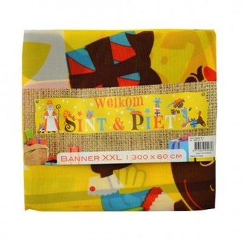 STRISCIONE DI BENVENUTO SINTERKLAAS & PIET XXL 300 X 60 CM (7 pz.)