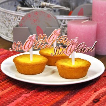 Topper per Cupcake Nascita - It's a Girl (12 pz.)
