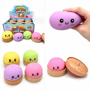 RAGE - Squishy Bun Dumplings GRANDE (Dim. 8.5x8.5x4.8 cm) - Viral 2026 Fidget Toy (12 pz.)