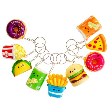 Portachiavi Squishy Fast Food in Display (24 pz.)