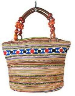 Borsa B-FAIR Beads con Manico in Perline - Marrone (1 pz)
