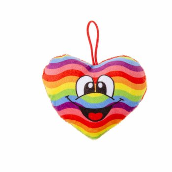 CUORE DI PELUCHE ARCOBALENO CON SMILEY (24 pz.)