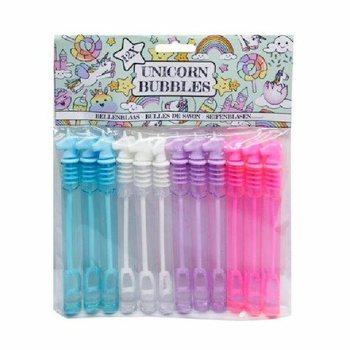 Bacchette per bolle di sapone Unicorno colorate (Conf. da 12 pz.)