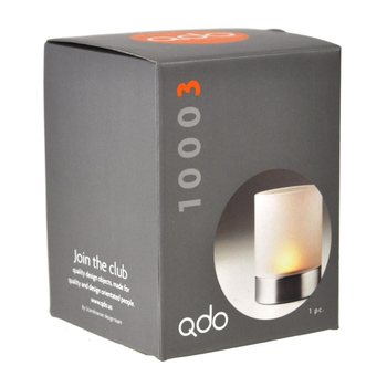 QDO - Portacandela Hurricane Inox / Vetro Smerigliato (1 pz.)