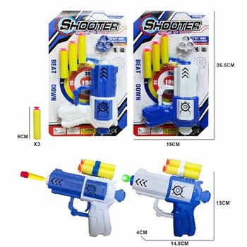 Pistola Giocattolo con 3 Ventose su Scheda (6 pz.)