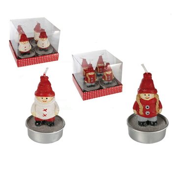 4 CANDELE TEALIGHT PERSONAGGI DI NATALE (12 pz.)