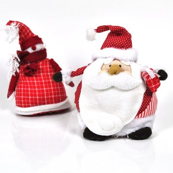 BABBO NATALE E PUPAZZO DI NEVE IN PELUCHE (4 pz.)