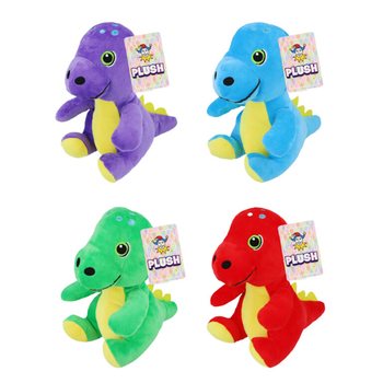 Dinosauro di peluche - altezza 19 cm - colori assortiti (12 pz.)