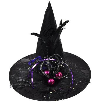 CAPPELLO DA STREGA DI LUSSO CON FRANGE E PIUME (6 pz)