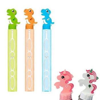 Bacchette per Bolle di Sapone Unicorno e Dinosauro - 120ml - 24 Pezzi