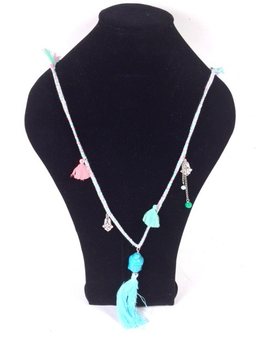 Collana stile Ibiza con Budda Blu (1 pz)