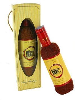 Asciugamano a Forma di Bottiglia di Vino in Scatola Regalo (Set da 2)