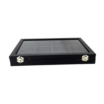 ESPOSITORE PER PERLINE NERO 12 SCOMPARTI + COPERCHIO