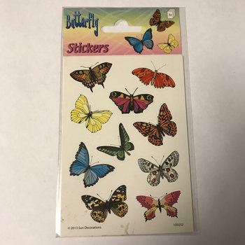 FOGLIO DI ADESIVI: FARFALLE, Dim. 16 x 9 cm (10 pz.)
