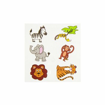 TATUAGGI DIVERTENTI &ndash; MODELLO: ANIMALI DELLA GIUNGLA (96 pz.)
