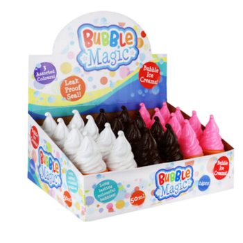 BOLLICINE DI SAPONE GRANDI A FORMA DI GELATO 50ML IN DISPLAY (24 pz.)