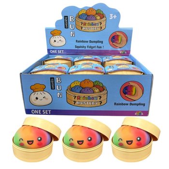 RAGE - RAINBOW Squishy Bun Dumplings GRANDE (Dim. 8.5 x 8.5 x 4.8 cm) - Giocattolo Fidget Viral 2026 (12 pz.)