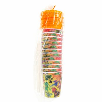 Bicchiere Dinosauro con Cannuccia per Bevande/Gelato - 250ml (12 pz)