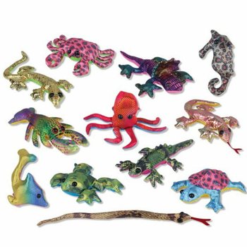 Animali in Sabbia Modellabile Glitterati in Display (24 pezzi)
