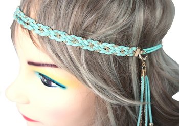 Fascia per Capelli con Piume Menta (1 pz)