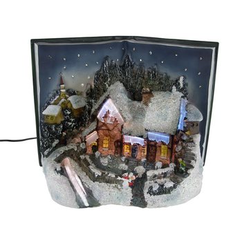 Villaggio di Natale a Forma di Libro con Illuminazione Glow