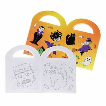 Piccoli Libretti da Colorare di Halloween con Adesivi (48 Pezzi)