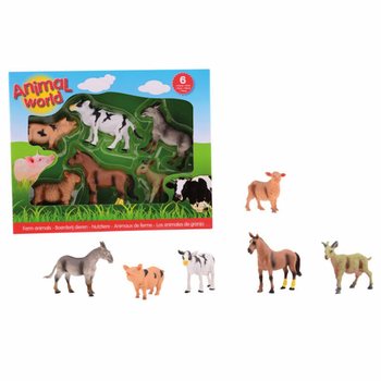 ANIMAL WORLD - SET DI GIOCO CON 6 PERSONAGGI ANIMALI DELLA FATTORIA (1 pz.)