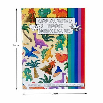 A4 - ALBUM DA COLORARE DINOSAURI 21x28 cm, CON ADESIVI (12 pz.)