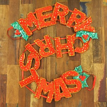 GHIRLANDA DI NATALE DI LUSSO MERRY CHRISTMAS (6 pz.)