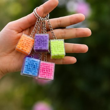 Portachiavi con Gioco del Labirinto a Cubo (48 pz.)