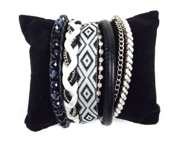 Braccialetto Stile Ibiza Nero/Bianco (1 pz)