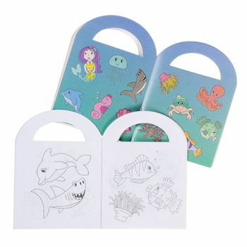 Libretti da colorare Animali Marini con adesivi (48 pezzi)