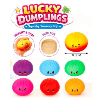 RAGE - LUCKY DUMPLINGS - Squishy Bun Dumplings GRANDE Dim. 8.5 x 8.5 x 4.8 cm - IN DISPLAY (12 pz.)